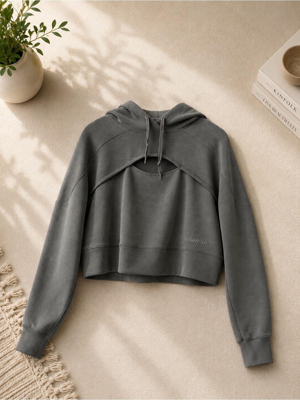 Lululemon Cropped Cowl Neck Sweatshirt Size 8 – Grey Sage